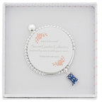 Secret Garden Spot Navy Blue Wellies Silver Plated Bracelet