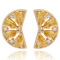 Juicy Gems Lemon Slice Gold Plated Earrings