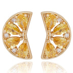 Juicy Gems Lemon Slice Gold Plated Earrings