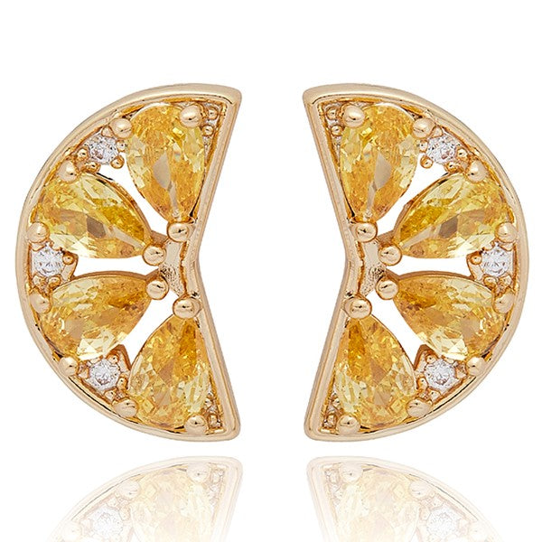 Juicy Gems Lemon Slice Gold Plated Earrings