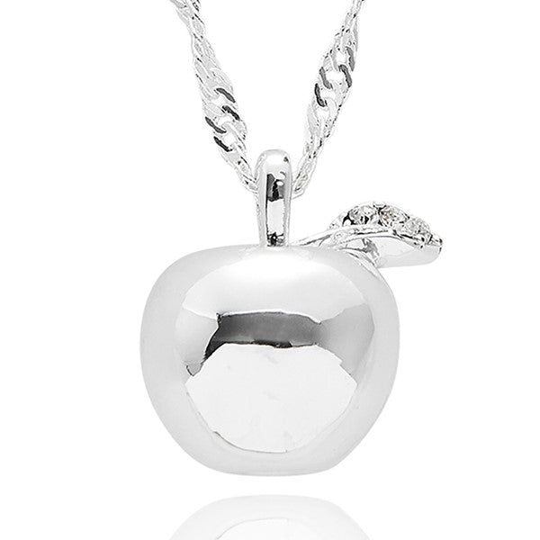 Juicy Gems Chic Apple Silver Plated Necklace
