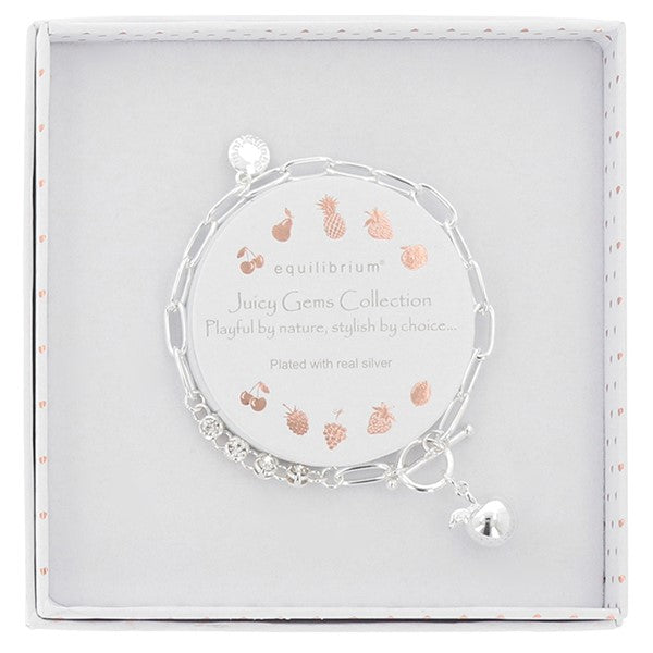 Juicy Gems Chic Apple Silver Plated Bracelet