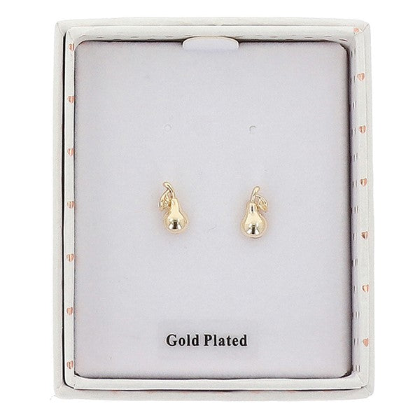 Juicy Gems Pear Gold Plated Earrings