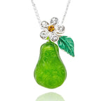 Juicy Gems Sparkle Pear Silver Plated Necklace