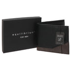 EQ For Men Two Tone Modern RFID Wallet Black Grey