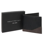 EQ For Men Two Tone Modern RFID Wallet Black Grey
