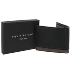 EQ For Men Two Tone Modern RFID Wallet Black Grey