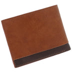EQ For Men Two Tone Modern RFID Wallet Tan & Dark Brown