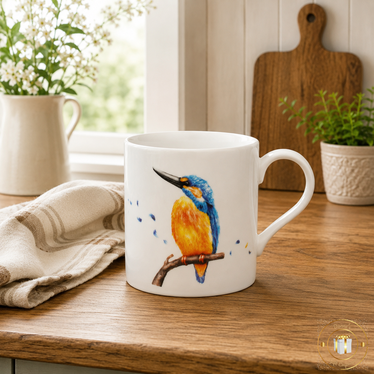 British Birds Fine China Mug - Kingfisher