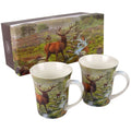 Highland Stag Box Set of Two Fine China Mugs