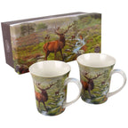 Highland Stag Box Set of Two Fine China Mugs