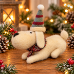 Festive Felt Christmas Dog Decoration
