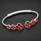 Equilibrium Silver Plated Poppy Bangle