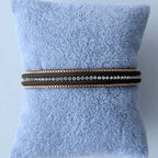 Multi Row Magnetic Bracelet in Chocolate & Gold
