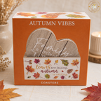 Autumn Leaves Wooden Coasters – Set of 4