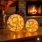 Crackle Autumn Leaves LED Vase, Tube & Balls