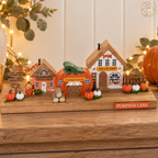 Pumpkin Lane Teddy Bear Wooden House Block