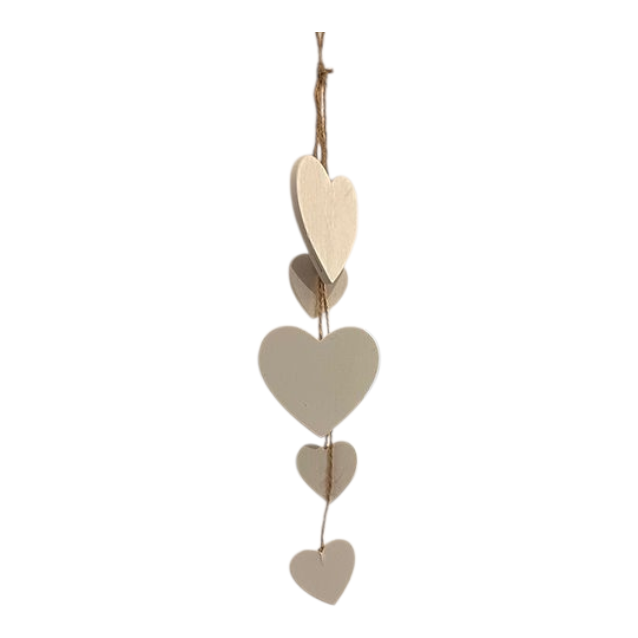 Wooden Cluster Heart Hangers White & Neutral