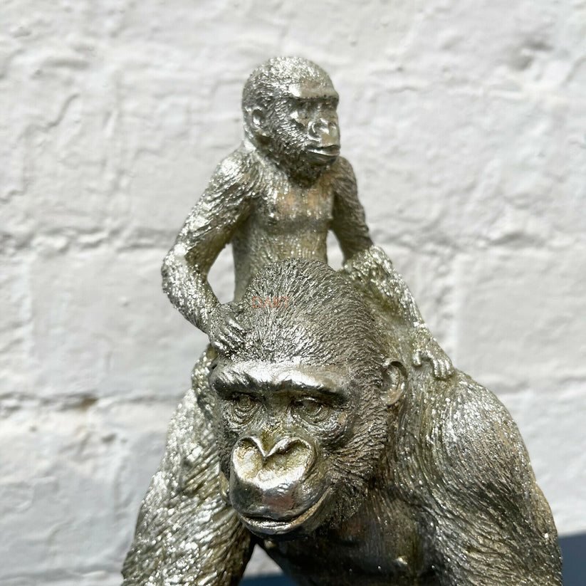 Silver Gorilla With Baby