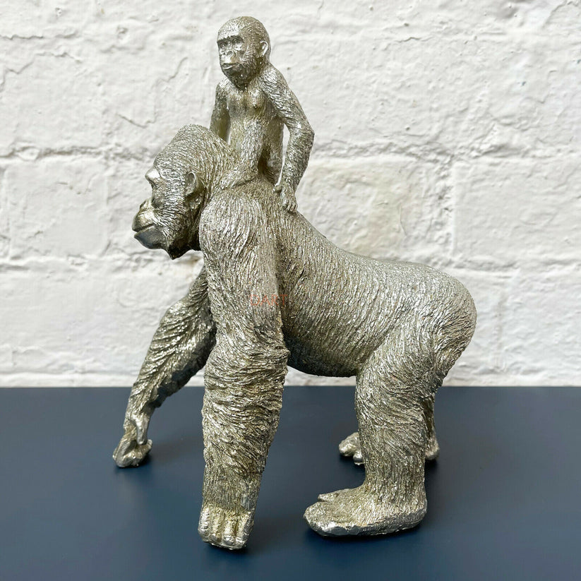 Silver Gorilla With Baby
