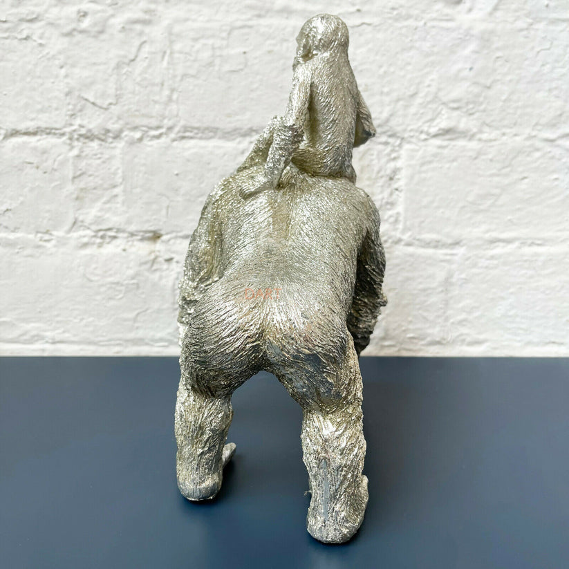 Silver Gorilla With Baby