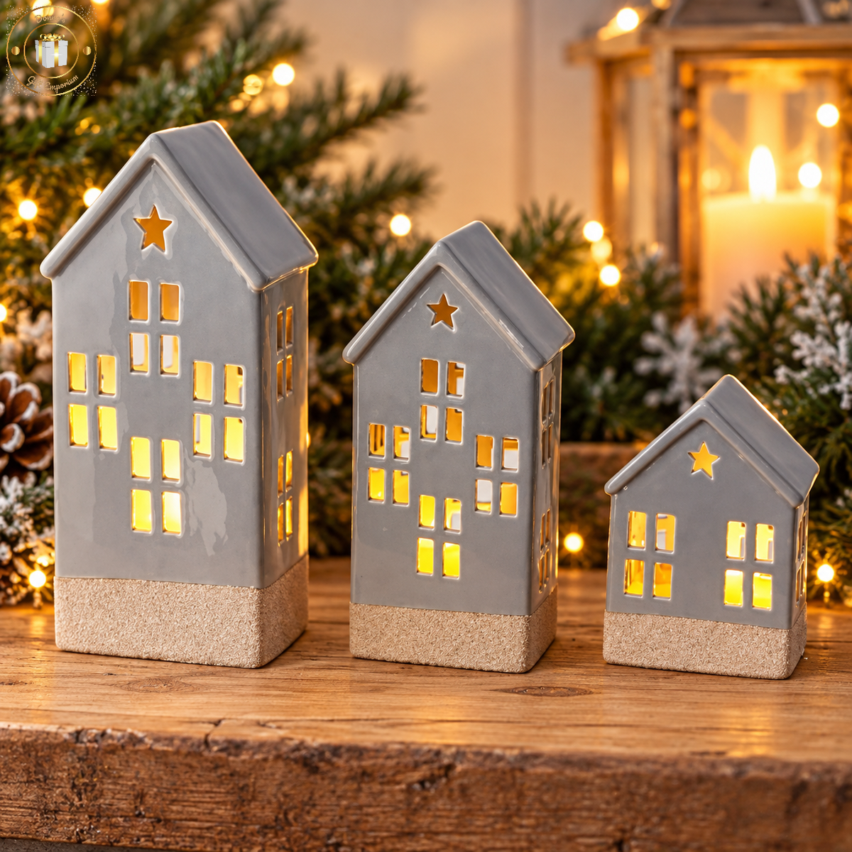 LED Grey Ceramic Houses – Available in 3 Sizes