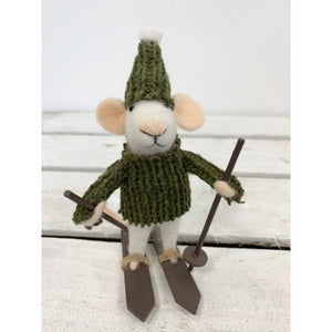 Paul The Festive Felt Skiing Mouse