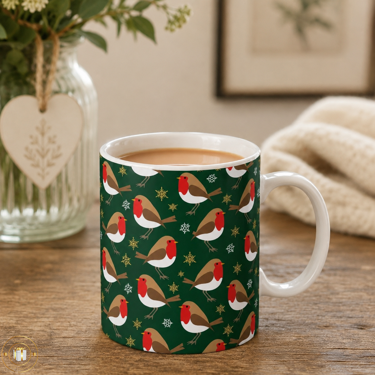 Festive Robin Christmas Mug