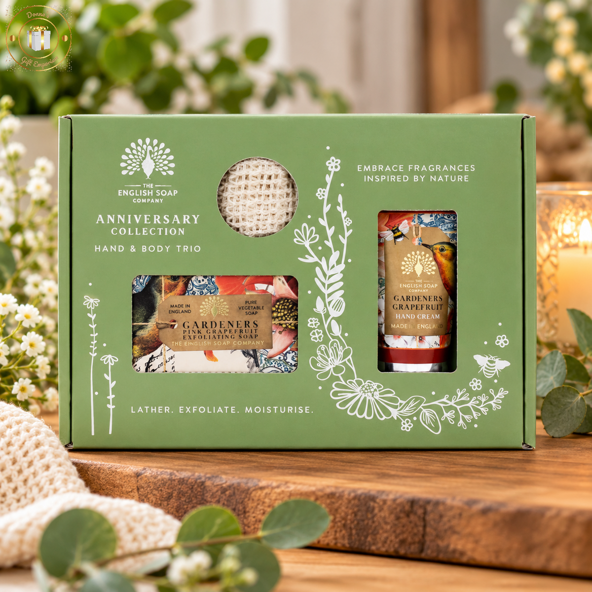 The English Soap Company Anniversary Gardeners Grapefruit Hand and Body Trio