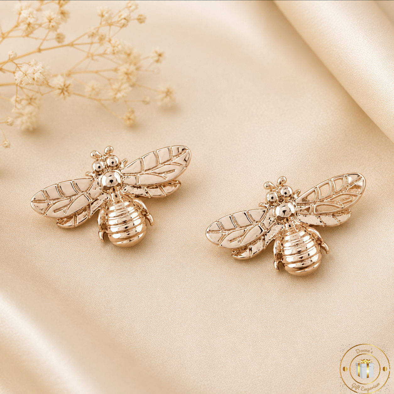 Honey Bee - Rose Gold Plated Stud Earrings