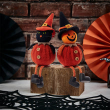 Load image into Gallery viewer, Pumpkin Shelf Sitters - Cat &amp; Pumpkin PRE-ORDER

