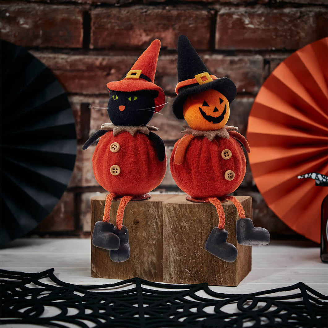 Pumpkin Shelf Sitters - Cat & Pumpkin PRE-ORDER