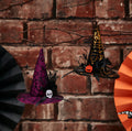 Halloween Witch Hat Hanger - Skull & Pumpkin