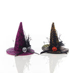 Halloween Witch Hat Hanger - Skull & Pumpkin