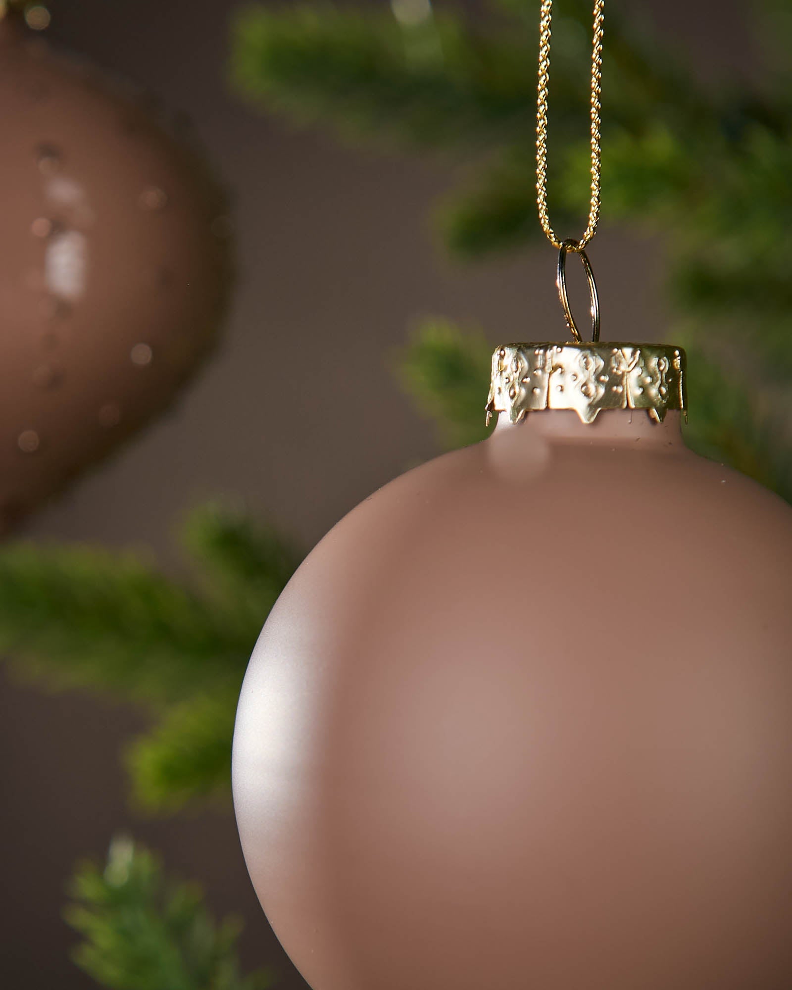 Set of 20 Glass Baubles - Mocha