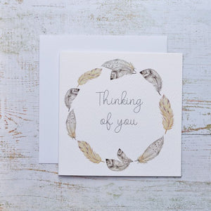 Thinking Of You Feathers Sympathy Card