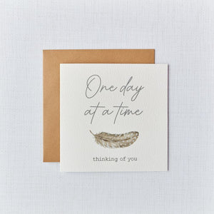 Thinking Of You One Day At A Time Feathers Sympathy Card