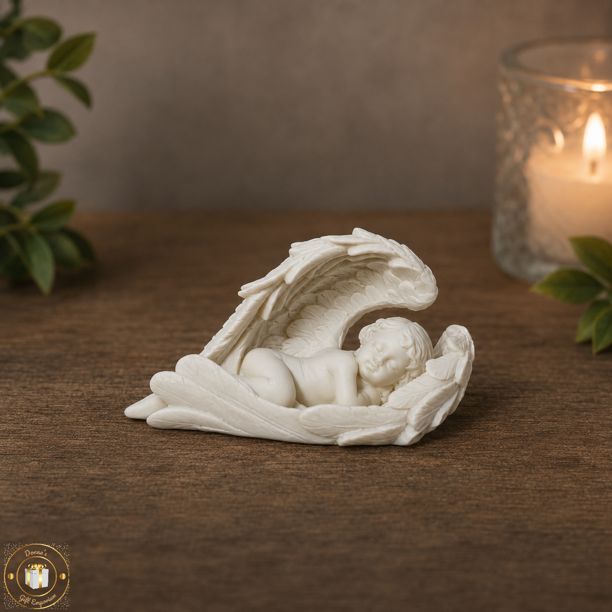 Sleeping Cherub In Angel Wings