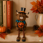Halloween Highland Cow Shelf Sitters - Cat or Pumpkin