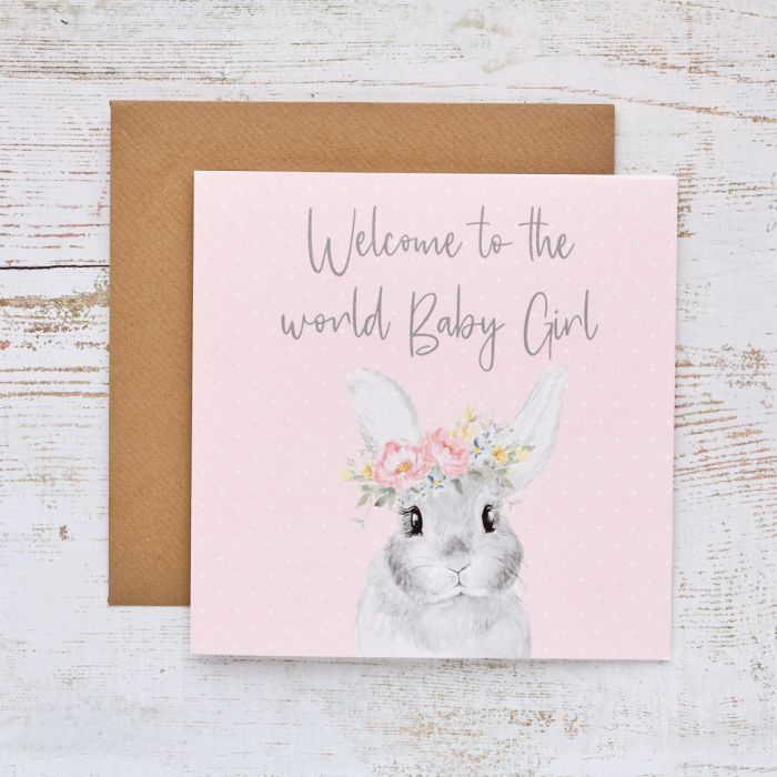 New Baby Girl Card - Welcome To The World