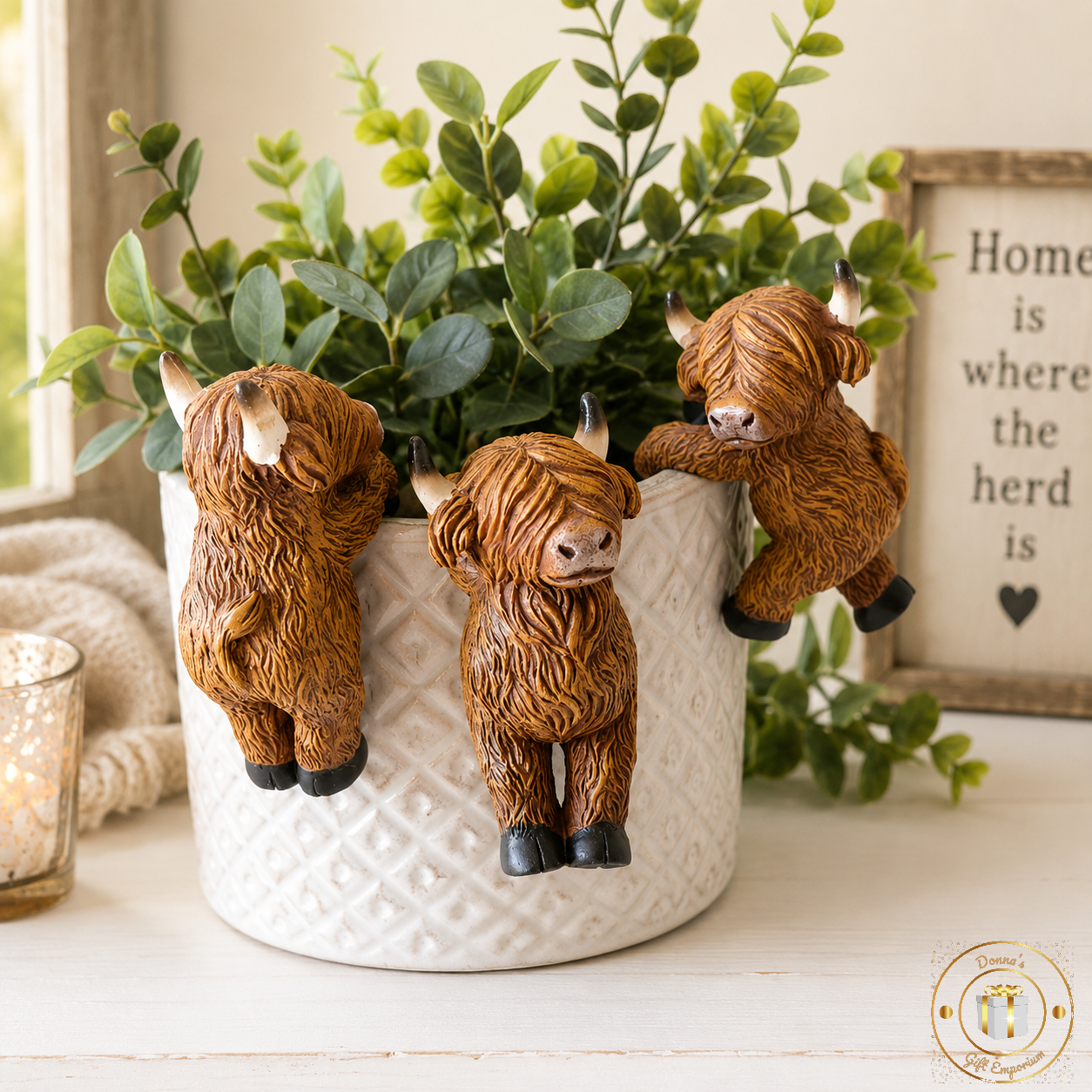 Highland Cow Plant Pot Hanger