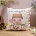 There's No Place Like Home Cottage Garden Cushion With Pom Poms