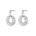 Cubic Zirconia Circle Drop Earring in Silver