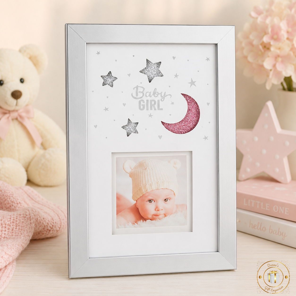 Baby Girl Moon & Stars Photo Frame