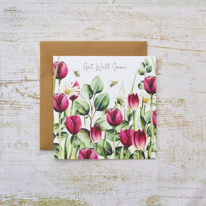 Get Well Soon Tulips Card