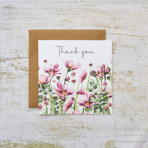 Thank You Card - Pink Flowers