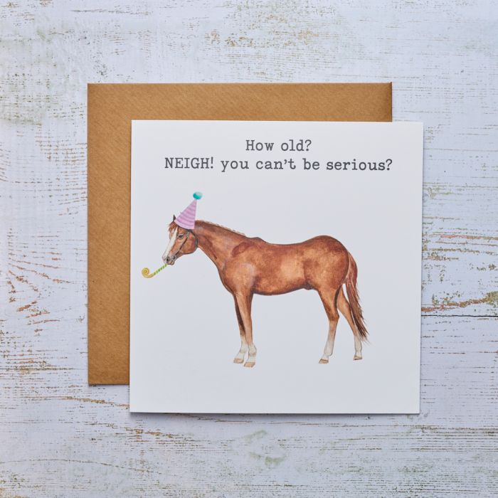 Happy Birthday How Old? Horse Card