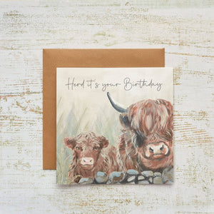 Happy Birthday Herd It's Your Birthday Highland Cow Card
