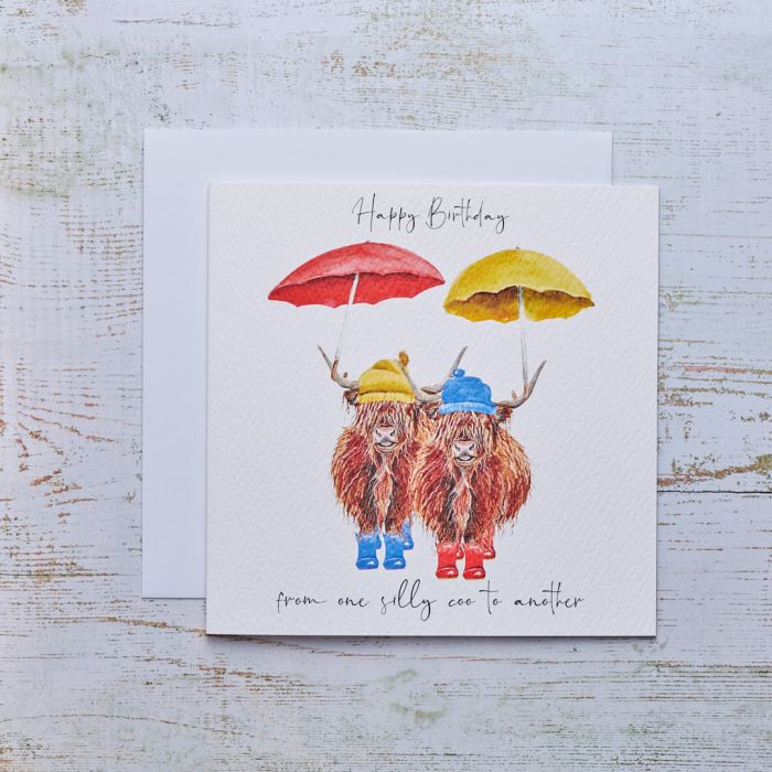 Happy Birthday Highland Cows Silly Coo Best Friends Card