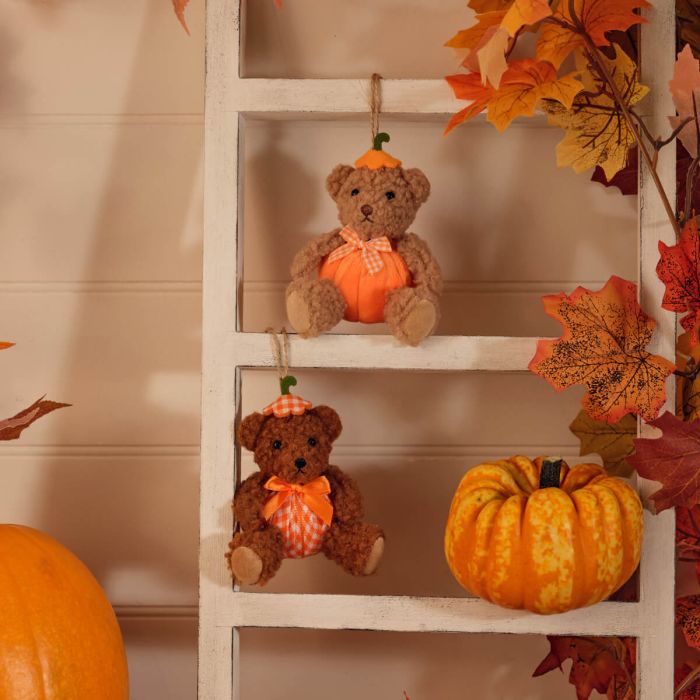 Teddy Bear Pumpkins Soft Plush - Pair *** PRE-ORDER ***
